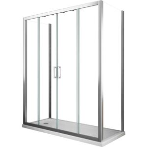 Cabina Doccia Laneri - Vetro temperato da 6mm - Porta scorrevole centrale - Altezza 190cm Cabina Doccia Laneri - Vetro temperato da 6mm - Porta scorrevole centrale - Altezza 190cm
