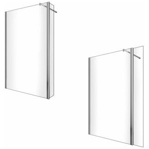 Pared de ducha Walk-In con panel móvil - 80x30 Vidrio Pared de ducha Walk-In con panel móvil - 80x30 Vidrio