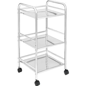 Bakaji Storage Cart - 3 Shelves, Silver, 40x35x75cm Bakaji Storage Cart - 3 Shelves, Silver, 40x35x75cm