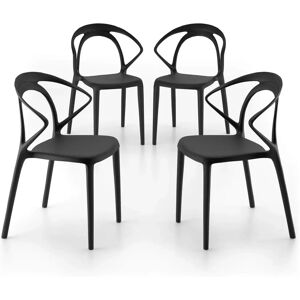 Mobili Fiver Olivia Set di 4 Sedie Nere - Sedia Mobili Fiver Olivia Set di 4 Sedie Nere - Sedia