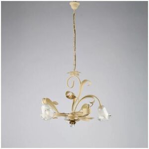 Bonetti Illumina - Lampadario in ferro laccato avorio, 3 luci Bonetti Illumina - Lampadario in ferro laccato avorio, 3 luci