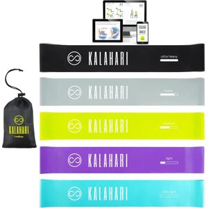 KALAHARI Kit com 5 Bandas Elásticas de Fitness - Treinamento, Alongamento, Ginásio KALAHARI Kit com 5 Bandas Elásticas de Fitness - Treinamento, Alongamento, Ginásio