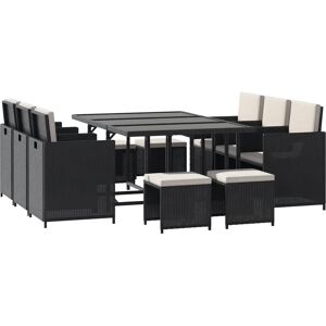 Set Mobili da Giardino Outsunny - 11 PZ, Nero - Mobili da Giardino Set Mobili da Giardino Outsunny - 11 PZ, Nero - Mobili da Giardino