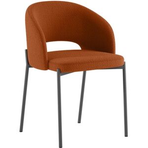 Set di 2 Sedie Greta - Arancione Metallo e Tessuto - Design Moderno Set di 2 Sedie Greta - Arancione Metallo e Tessuto - Design Moderno