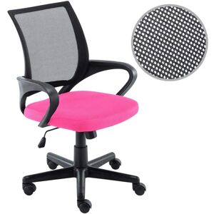 BAKAJI Bureaustoel - Zwart Roze Draaisel met Ademend Mesh BAKAJI Bureaustoel - Zwart Roze Draaisel met Ademend Mesh