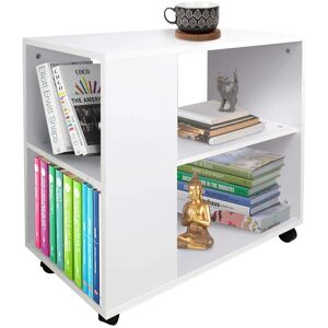 Bakaji Moderne Salontafel met 2 Planken - Wit Bakaji Moderne Salontafel met 2 Planken - Wit