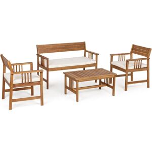 Set da Giardino Noemi di Bizzotto - 4 Posti, Acacia & Poliestere Set da Giardino Noemi di Bizzotto - 4 Posti, Acacia & Poliestere