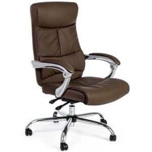 Silla de Oficina Ergonómica con Altura Ajustable y Respaldo Reclinable - Marrón Silla de Oficina Ergonómica con Altura Ajustable y Respaldo Reclinable - Marrón