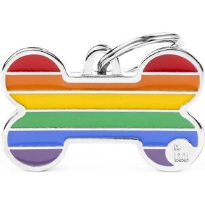 Pendentif pour chien personnalisable MyFamily Os Arc-en-ciel L - Publicité Pendentif pour chien personnalisable MyFamily Os Arc-en-ciel L - Publicité