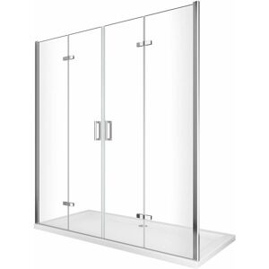 Puerta de ducha plegable Giorgy - 4 hojas, 190cm, cromo transparente Puerta de ducha plegable Giorgy - 4 hojas, 190cm, cromo transparente
