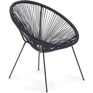 Rebecca Mobili - Clianto - Acier PE - Noir - Chaise jardin - Publicité Rebecca Mobili - Clianto - Acier PE - Noir - Chaise jardin - Publicité