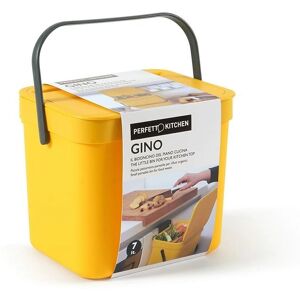 PERFETTO Gino Cubo de basura orgánico de pared - 7L - Amarillo PERFETTO Gino Cubo de basura orgánico de pared - 7L - Amarillo