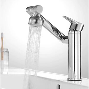 Trade Shop Traesio Grifo Giratorio Cromado - Mezclador para Lavabo con Doble Aerador Trade Shop Traesio Grifo Giratorio Cromado - Mezclador para Lavabo con Doble Aerador