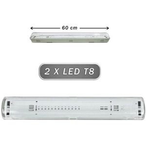 Trade Shop T8-60s Lampada da Soffitto Stagna - LED T8 2x G13 60cm Trade Shop T8-60s Lampada da Soffitto Stagna - LED T8 2x G13 60cm