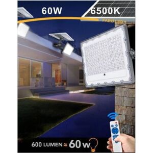 Trade Shop Faro LED Solare - 60W - Luce di Sicurezza Esterno Trade Shop Faro LED Solare - 60W - Luce di Sicurezza Esterno