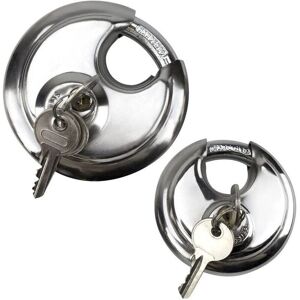 Trade Shop Candado de Disco en Acero - 70mm, 2 Llaves - Cerradura de Seguridad Trade Shop Candado de Disco en Acero - 70mm, 2 Llaves - Cerradura de Seguridad