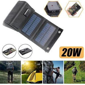Trade Shop Traesio 20W Panel Solar Plegable - Cargador Teléfono Camping USB Trade Shop Traesio 20W Panel Solar Plegable - Cargador Teléfono Camping USB