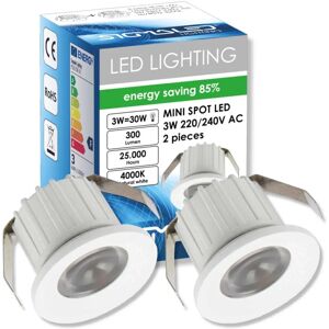 SIGMALED LIGHTING Mini projecteur LED 3W - Dimmable - Blanc Naturel 4000K - Encastré - 35mm - Publicité SIGMALED LIGHTING Mini projecteur LED 3W - Dimmable - Blanc Naturel 4000K - Encastré - 35mm - Publicité