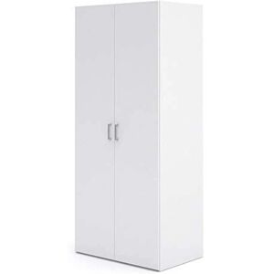 Armadio Bianco Dmora - 77x175x49cm con Ripiani e Appendiabiti Armadio Bianco Dmora - 77x175x49cm con Ripiani e Appendiabiti