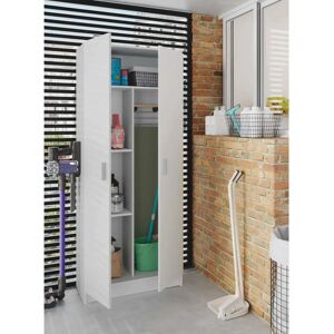 Armoire multifonction blanche Dmora - 73x37x180 cm - Publicité Armoire multifonction blanche Dmora - 73x37x180 cm - Publicité