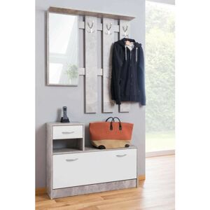 DMORA Mueble de Entrada - Blanco, 100x25x180 cm DMORA Mueble de Entrada - Blanco, 100x25x180 cm
