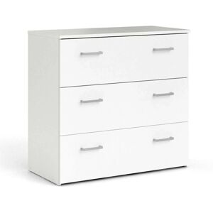 DMORA Cajonera - Blanco, 3 cajones, 74x69x36cm - Muebles DMORA Cajonera - Blanco, 3 cajones, 74x69x36cm - Muebles