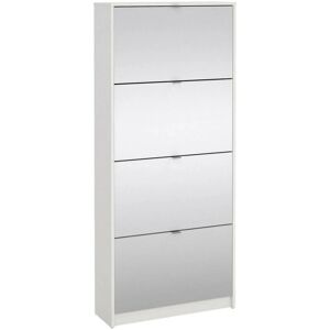 Zapatero Blanco DMORA - Puertas con Espejo, Doble Profundidad, Ahorro de Espacio Zapatero Blanco DMORA - Puertas con Espejo, Doble Profundidad, Ahorro de Espacio