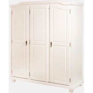 Armario de pino blanco Dmora - 3 puertas 150x180x56cm Armario de pino blanco Dmora - 3 puertas 150x180x56cm