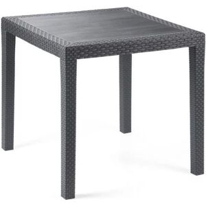 Mesa de jardín Agrigento DMORA - Efecto ratán, 80x80cm, Antracita Mesa de jardín Agrigento DMORA - Efecto ratán, 80x80cm, Antracita