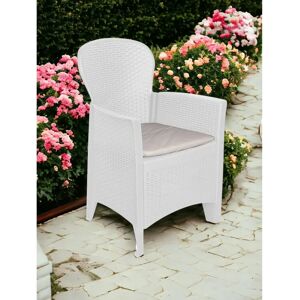 Silla de jardín DMORA Blanca - Jardín, Balcón, Terraza Silla de jardín DMORA Blanca - Jardín, Balcón, Terraza
