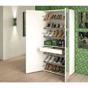 DMORA Tarassaco Mueble de almacenamiento - Entrada moderna con espejo, 6 estantes DMORA Tarassaco Mueble de almacenamiento - Entrada moderna con espejo, 6 estantes