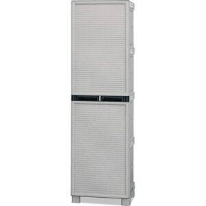 Armario multiusos DMORA para exterior e interior - 1 puerta, 3 estantes, gris Armario multiusos DMORA para exterior e interior - 1 puerta, 3 estantes, gris