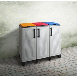 Dmora Cubo de Basura Compacto - 102x37h90 cm - Gris Claro - Almacenamiento Duradero Dmora Cubo de Basura Compacto - 102x37h90 cm - Gris Claro - Almacenamiento Duradero