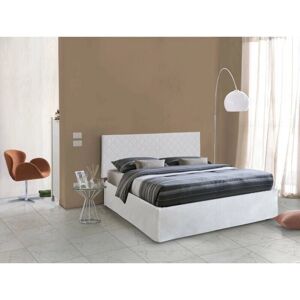Cama doble fabricada en Italia con cabecera de eco-cuero - Cama Cama doble fabricada en Italia con cabecera de eco-cuero - Cama