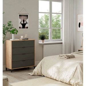 DMORA Rochester Cajonera - Moderna con 4 Cajones para Dormitorio DMORA Rochester Cajonera - Moderna con 4 Cajones para Dormitorio