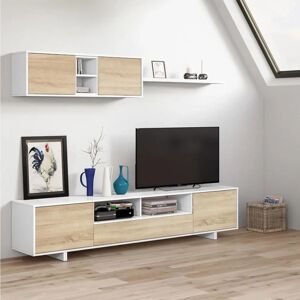 DMORA Pared equipada - Mueble de salón moderno y compacto - Fabricado en España DMORA Pared equipada - Mueble de salón moderno y compacto - Fabricado en España