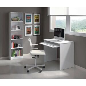 DMORA Escritorio Blanco - Mesa de Oficina Moderna con Estante DMORA Escritorio Blanco - Mesa de Oficina Moderna con Estante