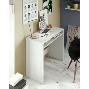 DMORA Escritorio Portland - Diseño lineal para ahorrar espacio - Efecto madera blanca DMORA Escritorio Portland - Diseño lineal para ahorrar espacio - Efecto madera blanca