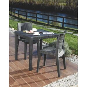 DMORA Mesa Exterior Agrigento / Daanan - Resistente a la intemperie, Diseño Italiano - 80x80cm DMORA Mesa Exterior Agrigento / Daanan - Resistente a la intemperie, Diseño Italiano - 80x80cm