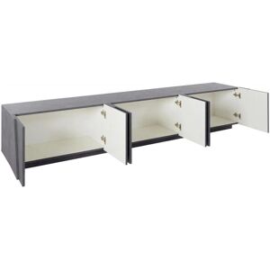 Dmora - Mueble de TV gris hecho en Italia con 6 puertas - Muebles para salón Dmora - Mueble de TV gris hecho en Italia con 6 puertas - Muebles para salón