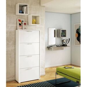 DMORA Armario Zapatero Blanco de Doble Profundidad - Mueble de Entrada DMORA Armario Zapatero Blanco de Doble Profundidad - Mueble de Entrada