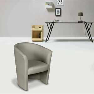 Sillón en eco-cuero gris de Dmora - Sillón Sillón en eco-cuero gris de Dmora - Sillón