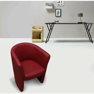 Poltrona in ecopelle rossa Dmora - Arredo elegante per soggiorno o camera Poltrona in ecopelle rossa Dmora - Arredo elegante per soggiorno o camera