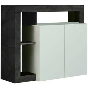 Credenza blanca y óxido DMORA - Moderno aparador de 2 puertas - Made in Italy Credenza blanca y óxido DMORA - Moderno aparador de 2 puertas - Made in Italy