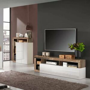 Dmora Gabinete de TV Blanco Pera Moderno - Calidad Italiana Dmora Gabinete de TV Blanco Pera Moderno - Calidad Italiana