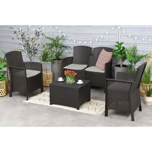 Dmora Garden Furniture Set - 4 Seat Rattan Effect Italian Outdoor Dmora Garden Furniture Set - 4 Seat Rattan Effect Italian Outdoor