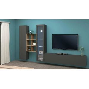 Dmora Eugenio Wall System TV Cabinet Anthracite - TV Cabinet Dmora Eugenio Wall System TV Cabinet Anthracite - TV Cabinet