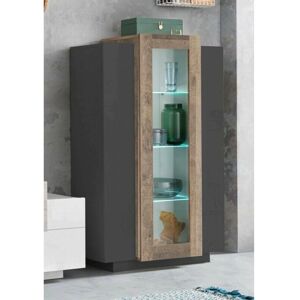 Vitrina Dfrutt - Antracita y Arce - Aparador - Mueble salón Vitrina Dfrutt - Antracita y Arce - Aparador - Mueble salón