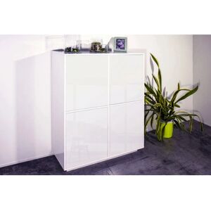 Aparador Dmora Zaccaria - 4 Puertas - Blanco Brillo - 100x41x126 cm Aparador Dmora Zaccaria - 4 Puertas - Blanco Brillo - 100x41x126 cm