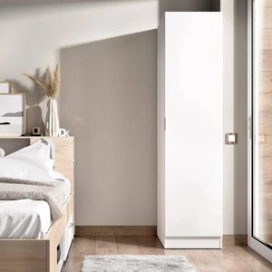 DMORA Armario Blanco - 41x52x184 cm - Puerta sencilla - Ahorra espacio DMORA Armario Blanco - 41x52x184 cm - Puerta sencilla - Ahorra espacio